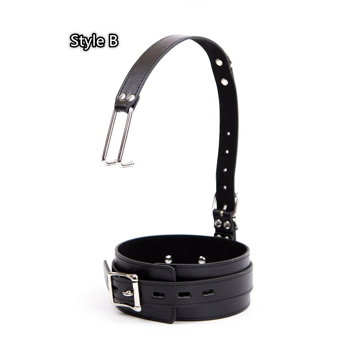 Slave Bondage Leather Choker Collar Strap with Smooth Stainless Steel Nose Hook for Fetish Bdsm Restraint Flirting Sex Toys