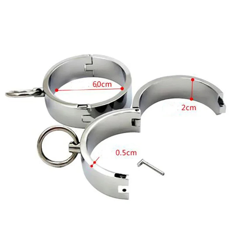 Metal Steel Ankle Wrist Cuff Handcuffs Restraints Slave BDSM Bondage Intimate Adult Game Sex Shop for Couples Sex Products