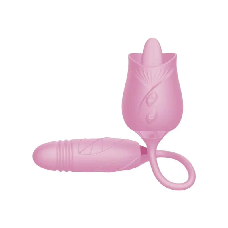 Licking Vibrator for Women Clitoral Nipple Stimulator Massager Thrusting Dildo 2 in 1 Sex Toy for Women Adult Sex Products