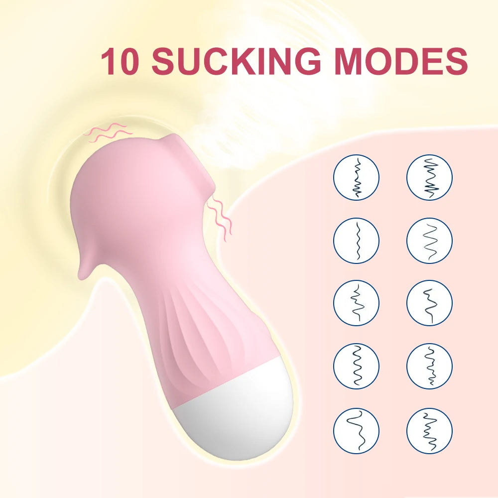 Clitoral Suction Vibrator for Women, Dual Stimulation with Powerful Vibration & Rhythmic Suction, Soft Silicone Sex Toy