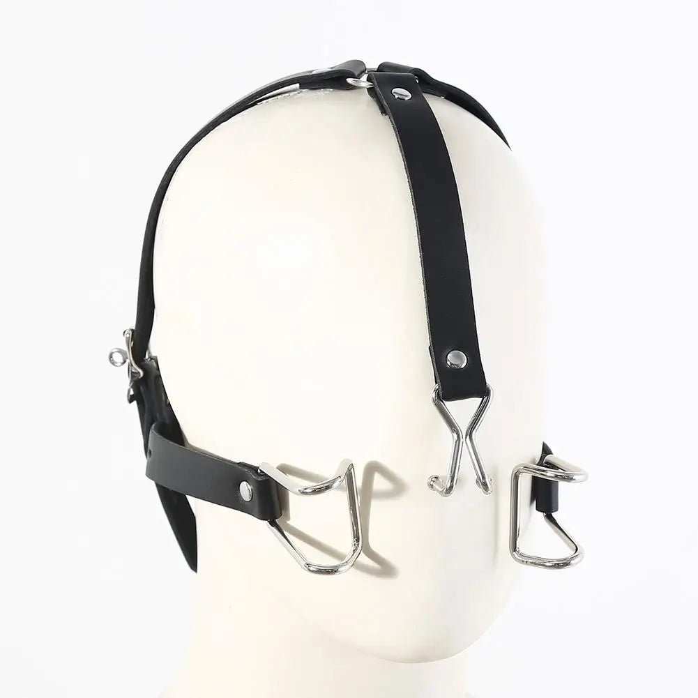 SM Mouth Gag BDSM Mouth Plug Spreader Sex Toy Set Women Slave Oral Sex Trainer Adult Metal Ring Gag Flirting Open Mouth Harness