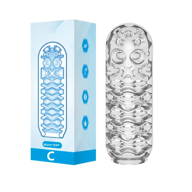 Male Masturbation Toys TPE Soft Clear Pocket Pussy Penis Sleeve Intimate Toys for Men Masturbation Tools Aadult Products 18 Sex