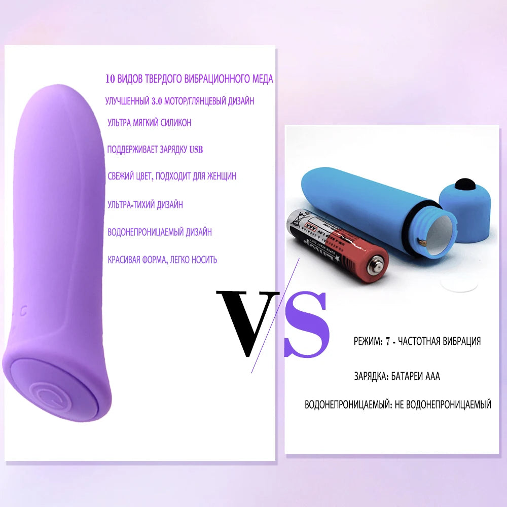 Mini Bullet Vibrator Female Clit Vagina Stimulation G Spot Masturbation Anal Vibration Massage AV Stick Dildo Sex Toys For Women