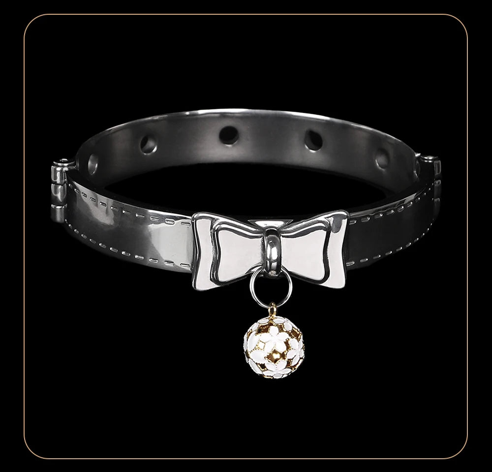 SHAZ Thick Heavy Collar Neck Sleeve Lockable Slave Dog Hentai Stainless Choker BDSM Accessories Adult Game Sex Toy Men Women 18+