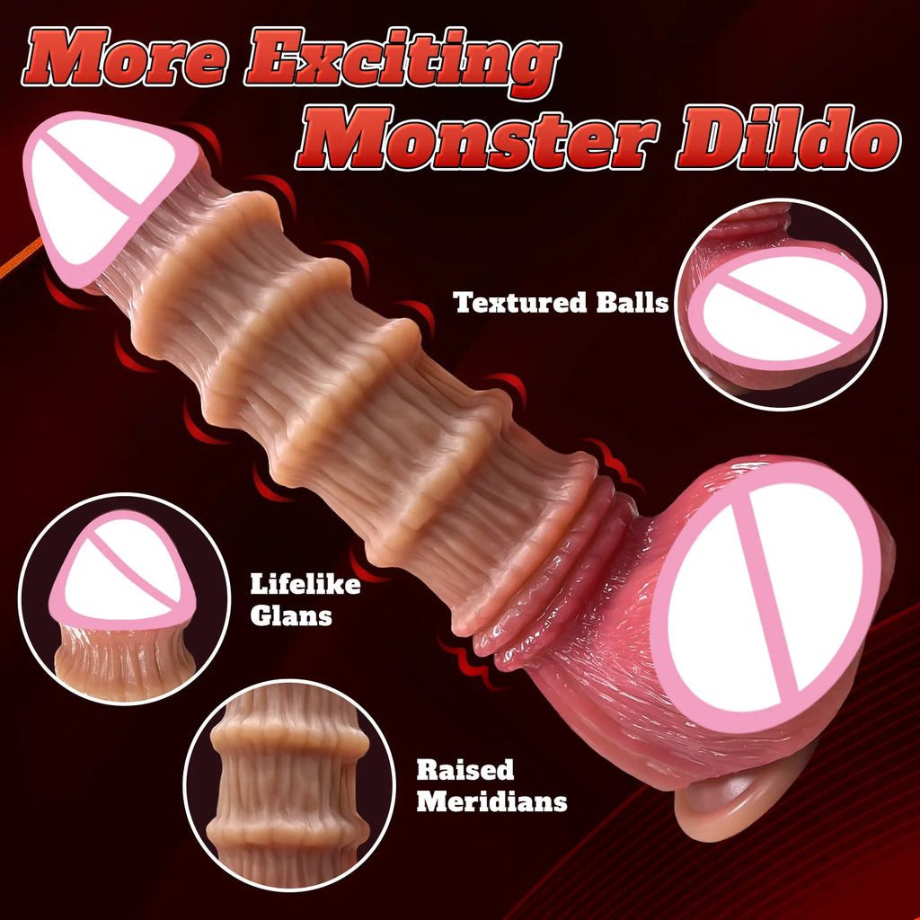 Realistic Big Penis Dildo for Women Anal Masturbation Special Nodes Silicone Vibrating Adult Sexual Toy ForGSpot Vagina Anal Sex