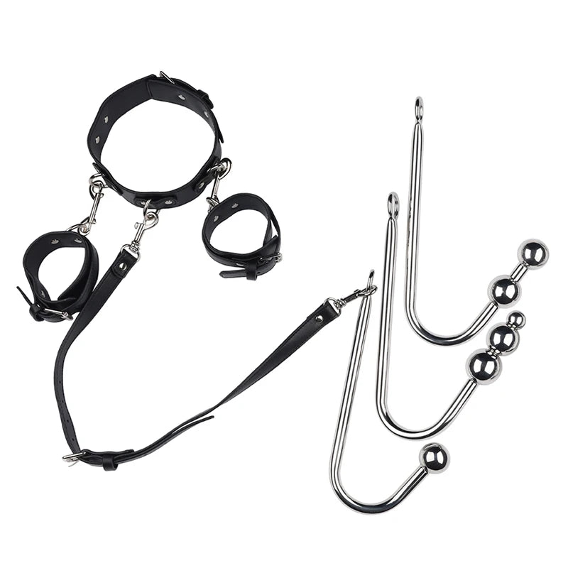 Sex Anal Hook Bdsm Hancuffs and Collar Sex Toys for Man Women Metal Butt Hook Chastity Device Anal Sex Toys BDSM Gay and Couple