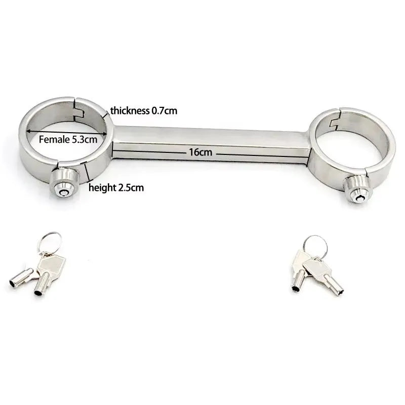 Stainless Steel Spreader Bar Lockable Hand Ankle BDSM Bondage Cuffs Adult Games Restraints Handcuffs Sex Toys For Couples Woman