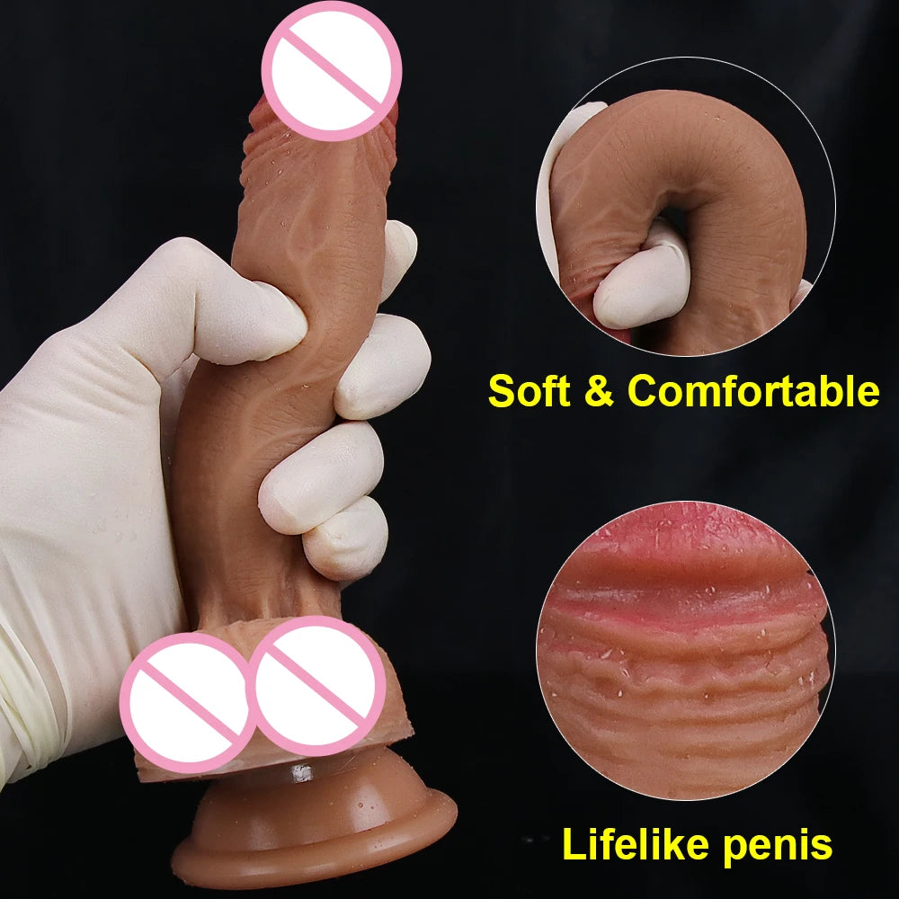 32CM Realistic Silicone Dildo Super Large Penis Sex Toy For Men Women With Thick Glans Real Dong Powerful Suction Cup Stiff Cock