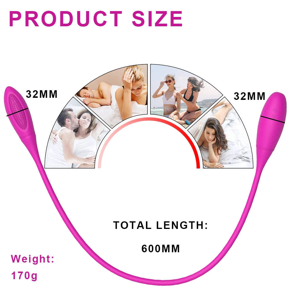Double-headed Sex Toys for Women Vagina Clitoris Stimulate Vibrator Couple Resonance Masturbator Adult Toys Female Erotic Sextoy