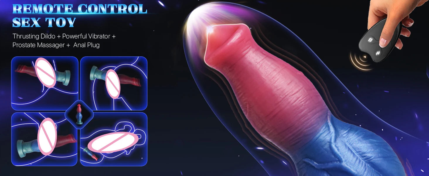 10 inch Thrusting Dildo Vibrator 7 Vibration & Thrust Modes Huge Monster Dildos G Spot Anal Toys with Remote Control for Women