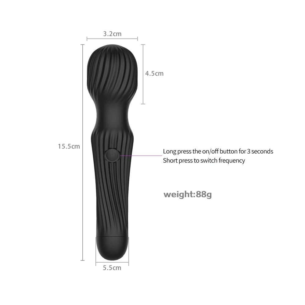 10 Speeds AV Magic Wand Vibrator Strong G-spot Clitoris Nipple Stimulator Sextoy for Women Dildo Masturbator Massager USB Charge