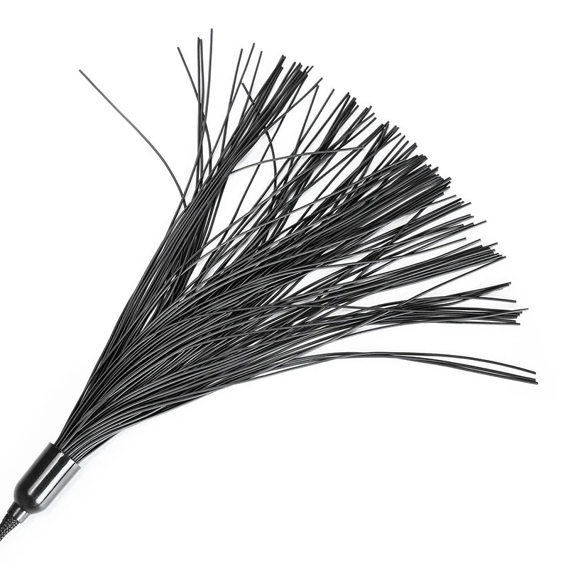 48.5cm Six Beads Handle Silicone Tassels Top Long Straight Whip Riding Crop Flogger Paddle Slapper Horse Training Dressage Whips