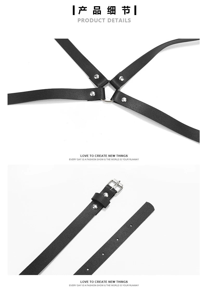 Bdsm Bondage Leg Harness Garter Belt Erotic Lingerie Women Body Garters Gothic Lenceria Mujer Sexy Bow PU Leather Harness Belts