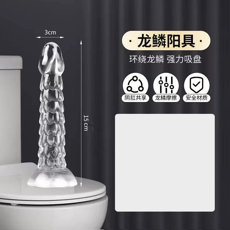 Dragon Scale Dildo Female Toys Sex Toys Strong Suction Cup Realistic Transparent Penis Dildo Penis Dildo Adult Masturbation