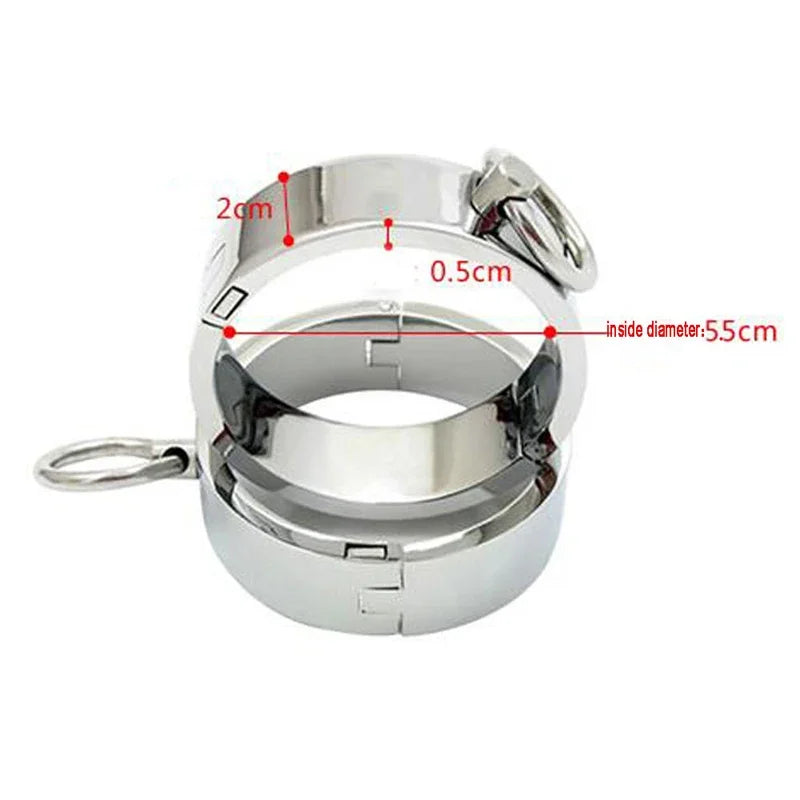 Metal Steel Ankle Wrist Cuff Handcuffs Restraints Slave BDSM Bondage Intimate Adult Game Sex Shop for Couples Sex Products