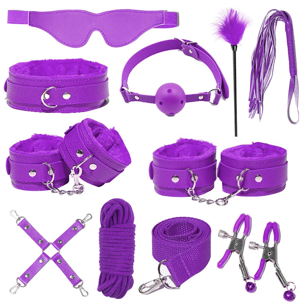 Sex Toys For Women BDSM Sets Nylon Adult Sex Toys Handcuff  Strapon Exotic Accessories Sex Games Whip Nipple Clamp Vibrator