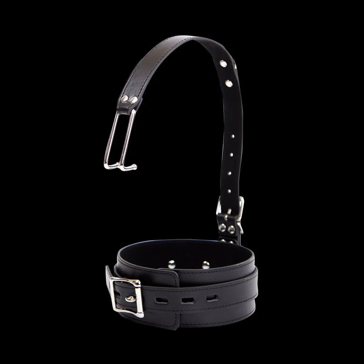 Slave Bondage Leather Choker Collar Strap with Smooth Stainless Steel Nose Hook for Fetish Bdsm Restraint Flirting Sex Toys