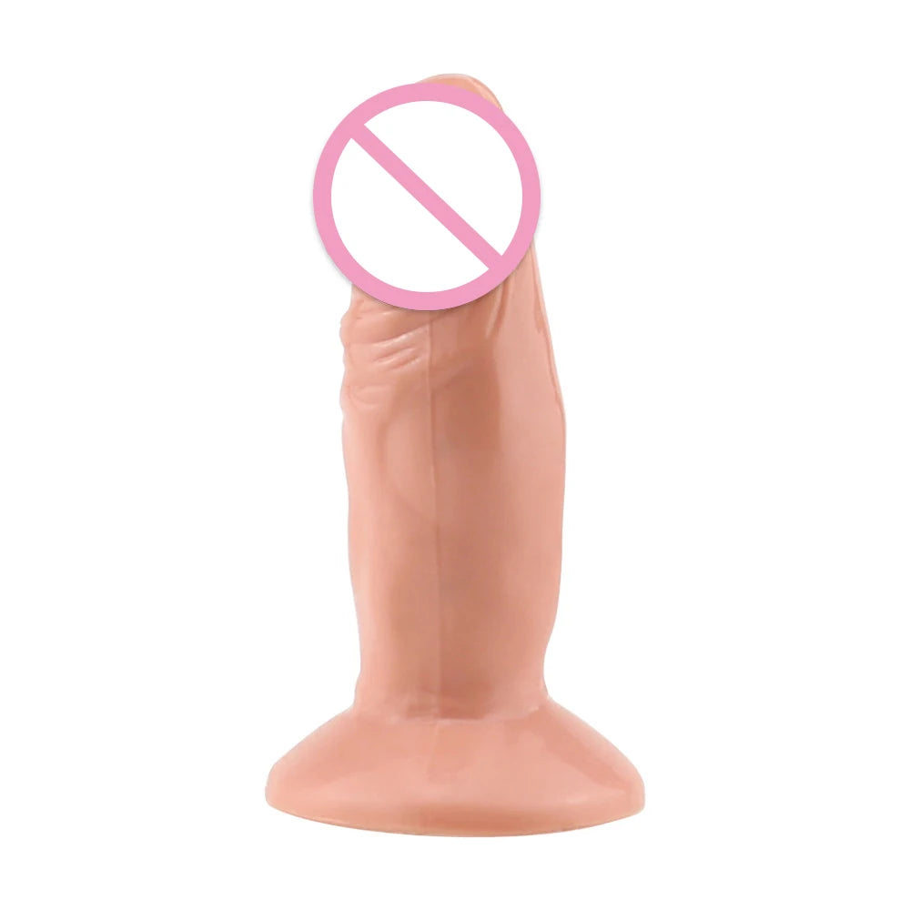Female Mini Dildo Simulation with Suction Cup Small Realastic Silicone Soft Thick Penis Adult Erotic Sex Toys Anal Dick Sexshop