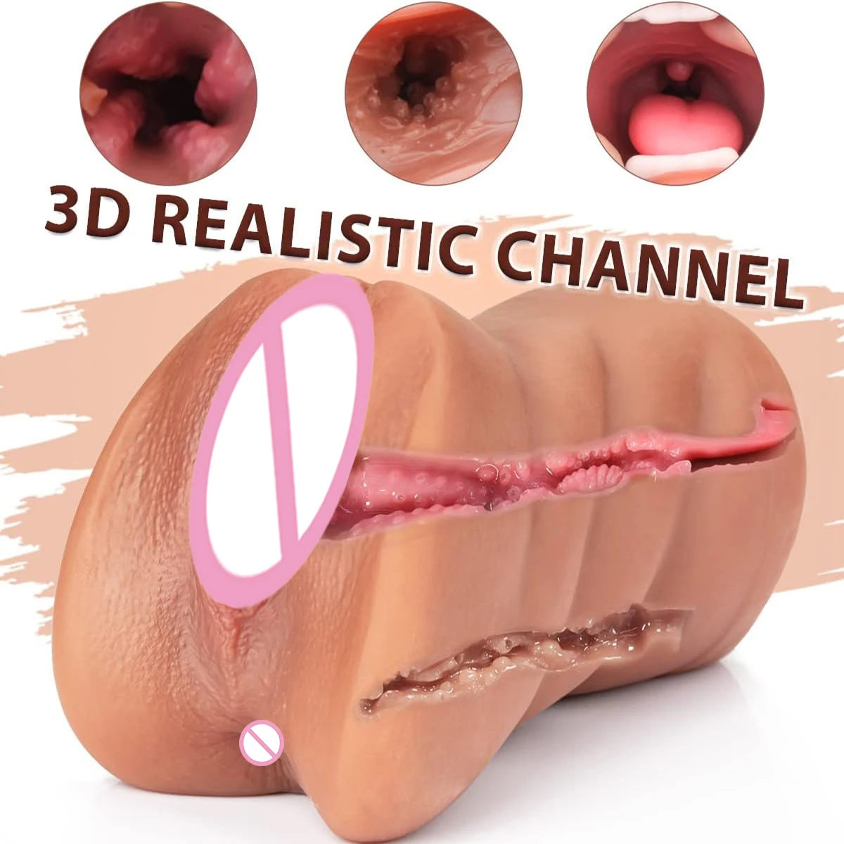 Realistic Vagina Lifelike Artiflcial Vaginal Anal Sex Doll Adult For Men Soft Pocket Pussy Male Blowjob Sex Toys Masturbator Cup