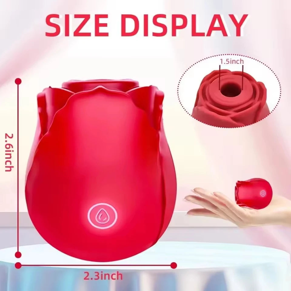 Rose Dildo Vibrator Sex Toys for Women - Sucking Vibrating Clitoral Nipple Stimulator G-Spot Massager for Couples Adult Sex Game