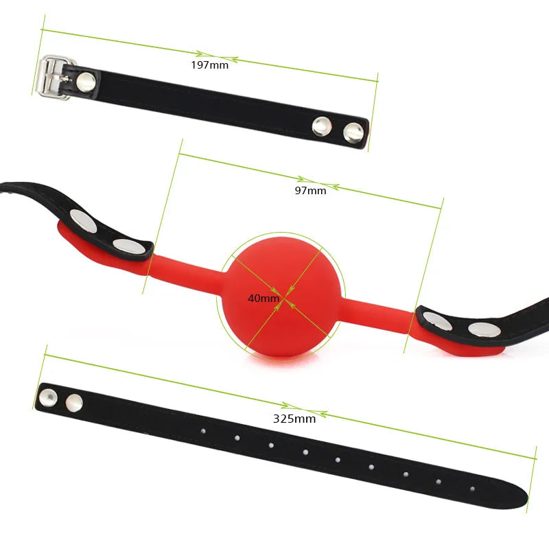 BDSM Adult Slave Harness Silicone Ball Open Mouth Gag BDSM Bondage Fetish Mouth Restraint Sex Toy for Woman Exotic Accessories