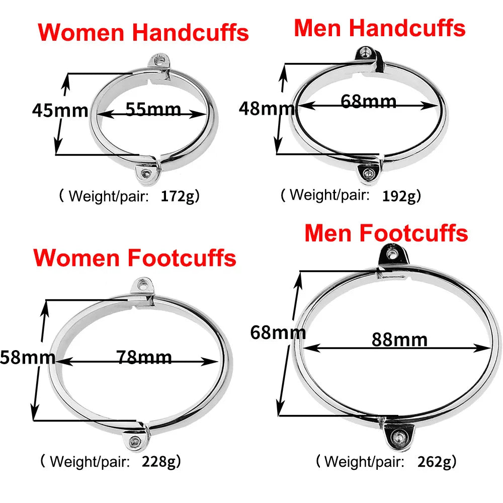 Metal Handcuffs Ankle Cuff Bondage Bracelet Restraints BDSM Adult Game Sex Toys for Couples Erotic Slave Toys Women Men