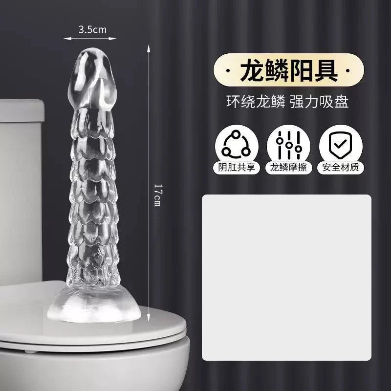 Dragon Scale Dildo Female Toys Sex Toys Strong Suction Cup Realistic Transparent Penis Dildo Penis Dildo Adult Masturbation