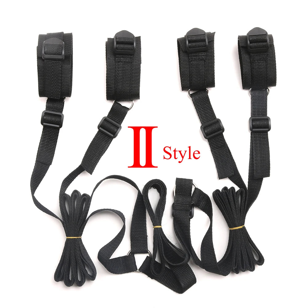 BDSM Bed Strap Bondage Binding On The Bed Binding Adult Sex Toys Sex Bondage Belt Bed Flirting Handcuffs Footcuffs Self Bondage