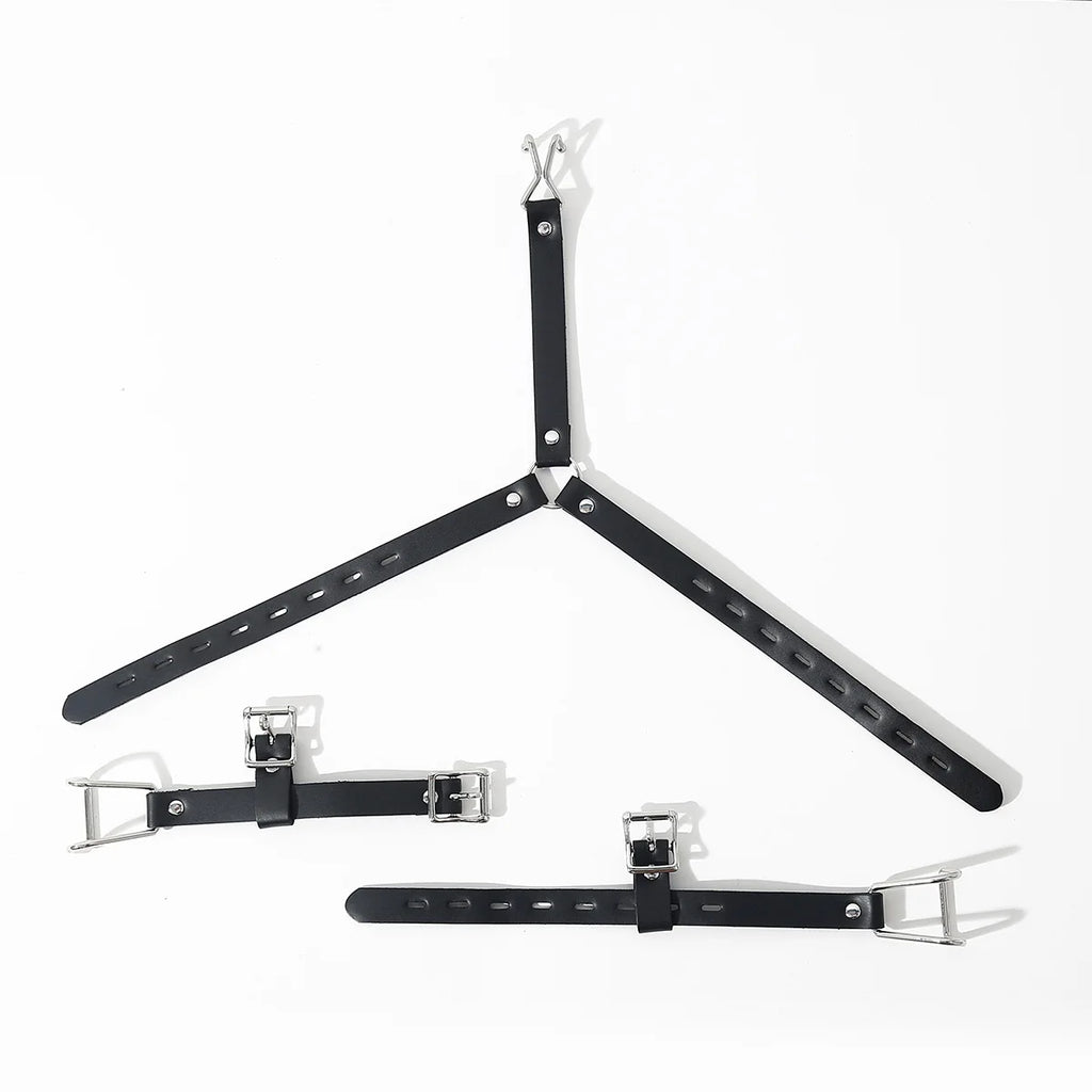 Stainless Steel Spider Ring Gag BDSM Bondage,Nose & Mouth Hook Spreader Leather Head Harness ,Sex Toys For Couples Restraints