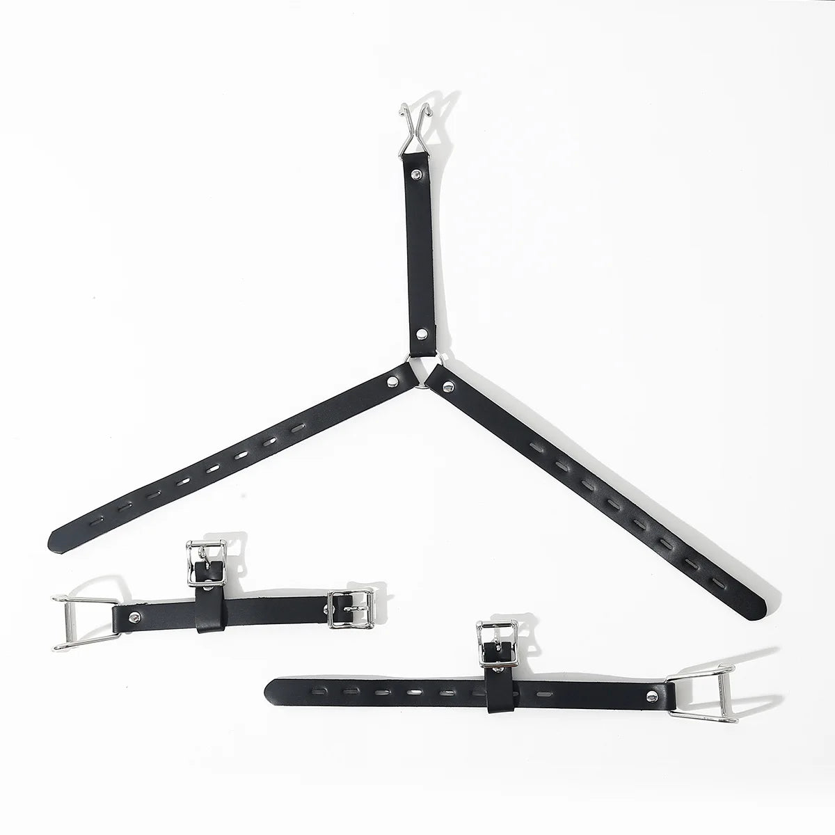 Stainless Steel Spider Ring Gag BDSM Bondage,Nose & Mouth Hook Spreader Leather Head Harness ,Sex Toys For Couples Restraints