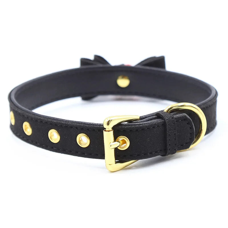 Sexy PU Leather Collar Bell Choker Slave Costume BDSM Bondage Necklace Neckband Sex Toys Adults SM Erotic Accessories