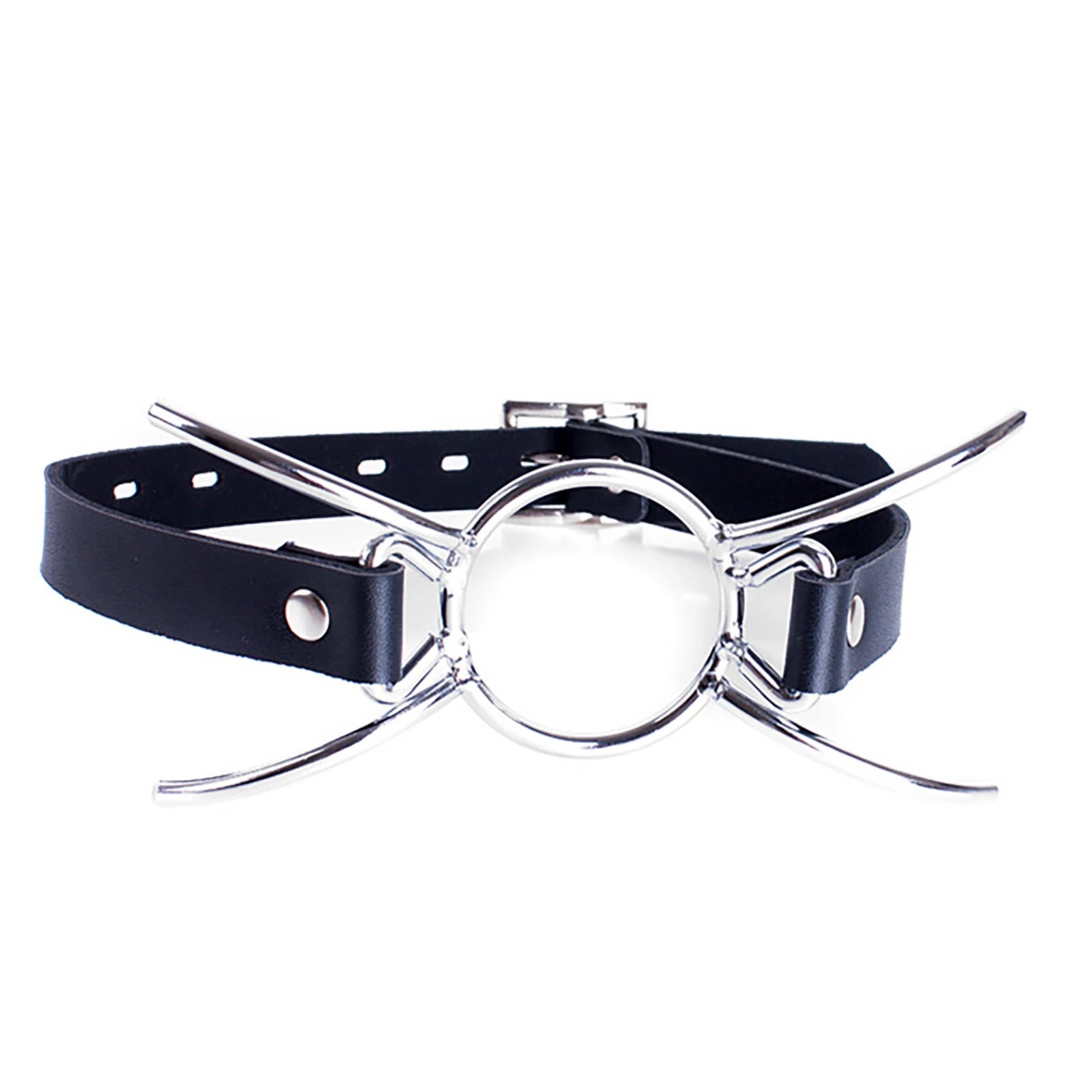 BDSM Metal O Shaped Ring/Spider Open Mouth Gag, Leather Restraint Blowjob Gags,Sex Bondage Toys For Couples Women Men