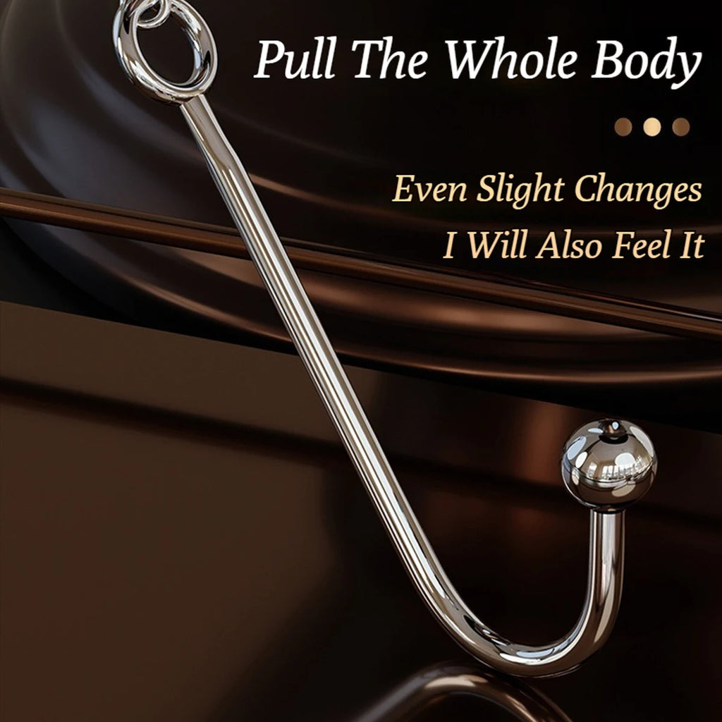 Steel Anal Hook Sex Bondage Set BDSM Adjustable Leather Collar Restraints For Adults SM Game Couples Hook Anal Sex Toys