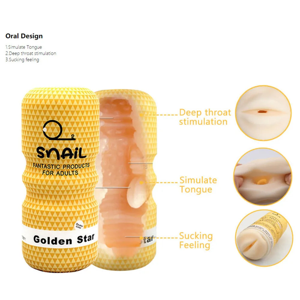 Male Masturbator Realistic Vagina Pussy Anus Anal Oral Masurbation Machine Snail Aircraft Cup Sex Toys for Men 18 Adult Supplies