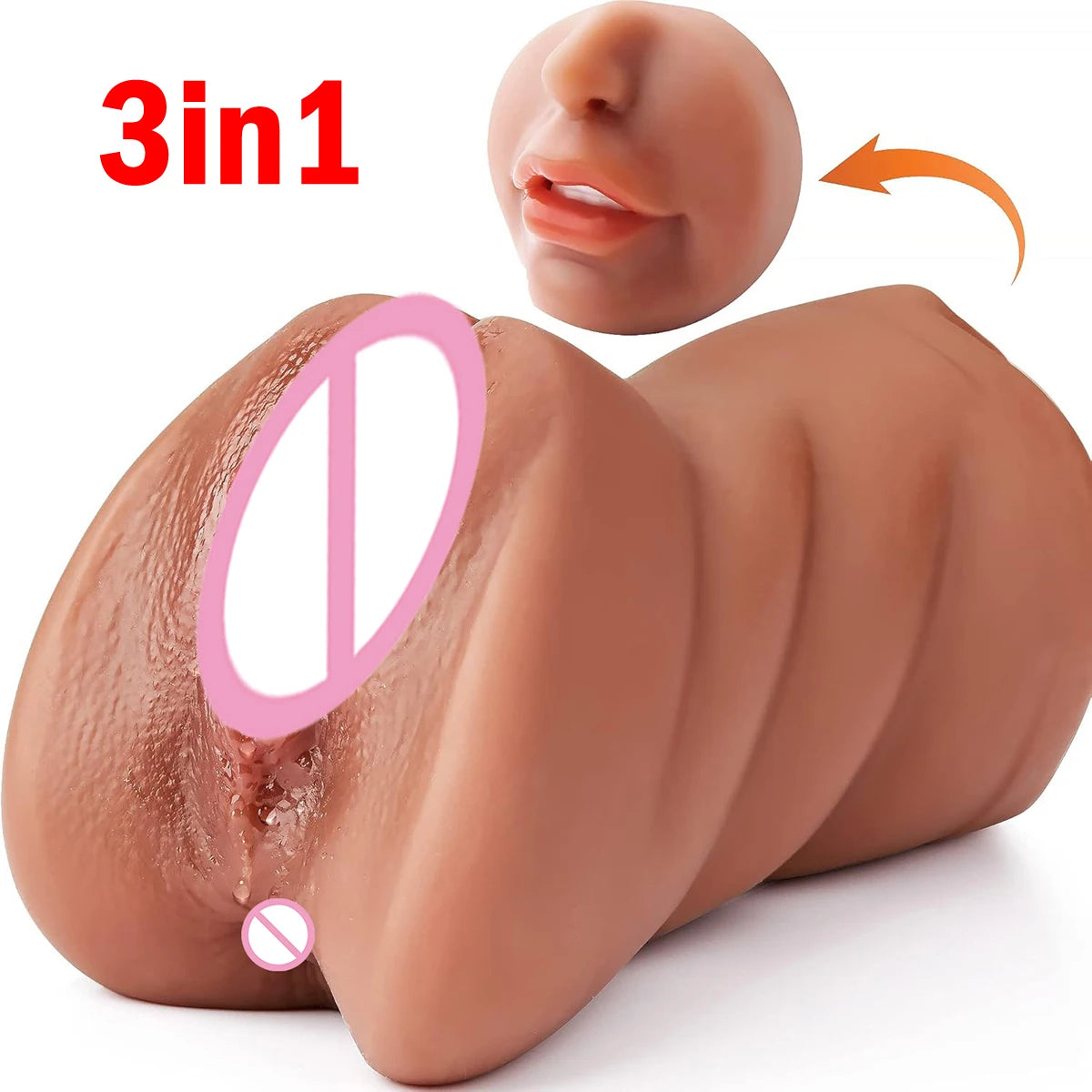 Realistic Vagina Lifelike Artiflcial Vaginal Anal Sex Doll Adult For Men Soft Pocket Pussy Male Blowjob Sex Toys Masturbator Cup