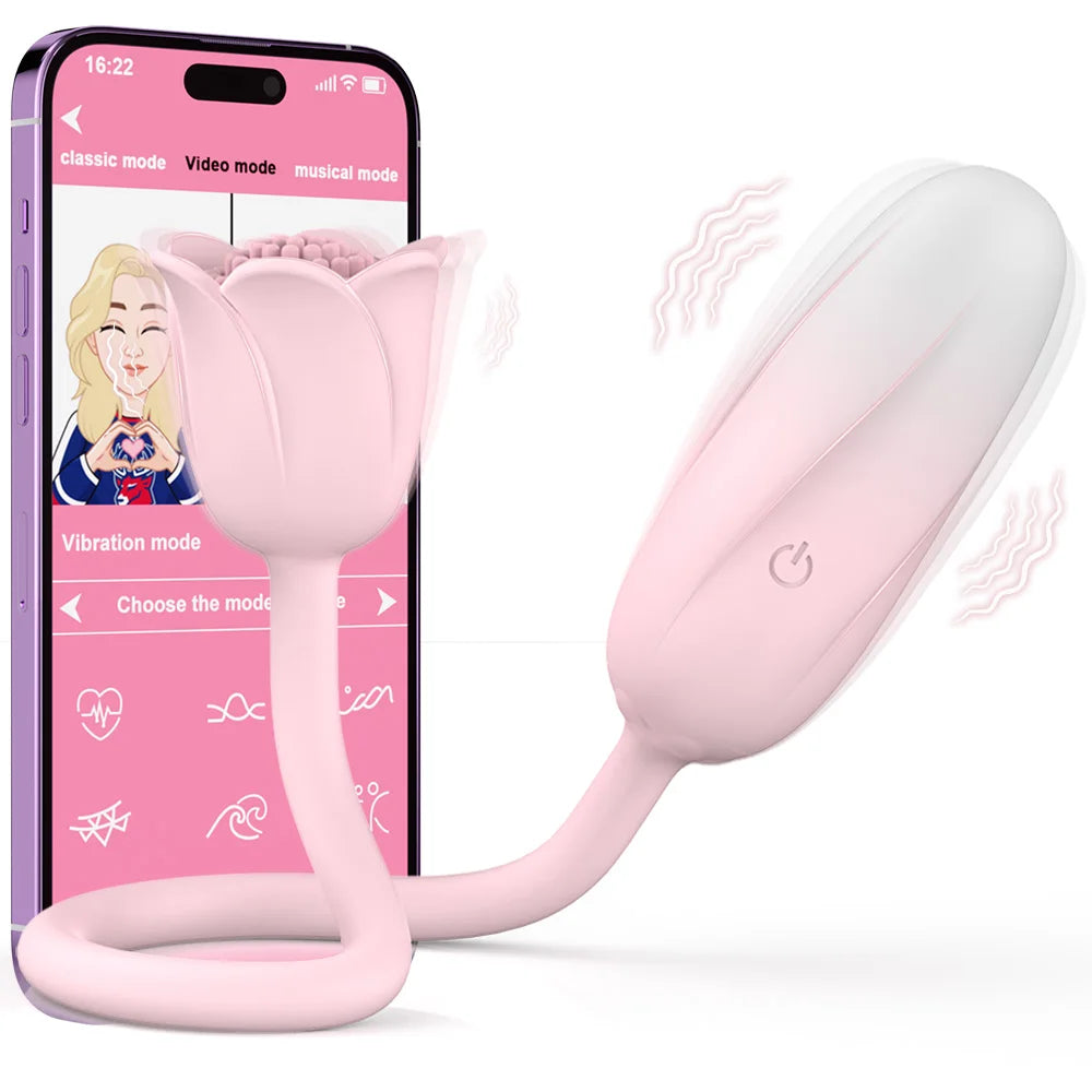 Sexy Adult Female Rose-Sucking Dildo Vibrator for Women Nipple Clit Stimulator Vibrating Penetration Vagina Vibrator Sex Toys 18