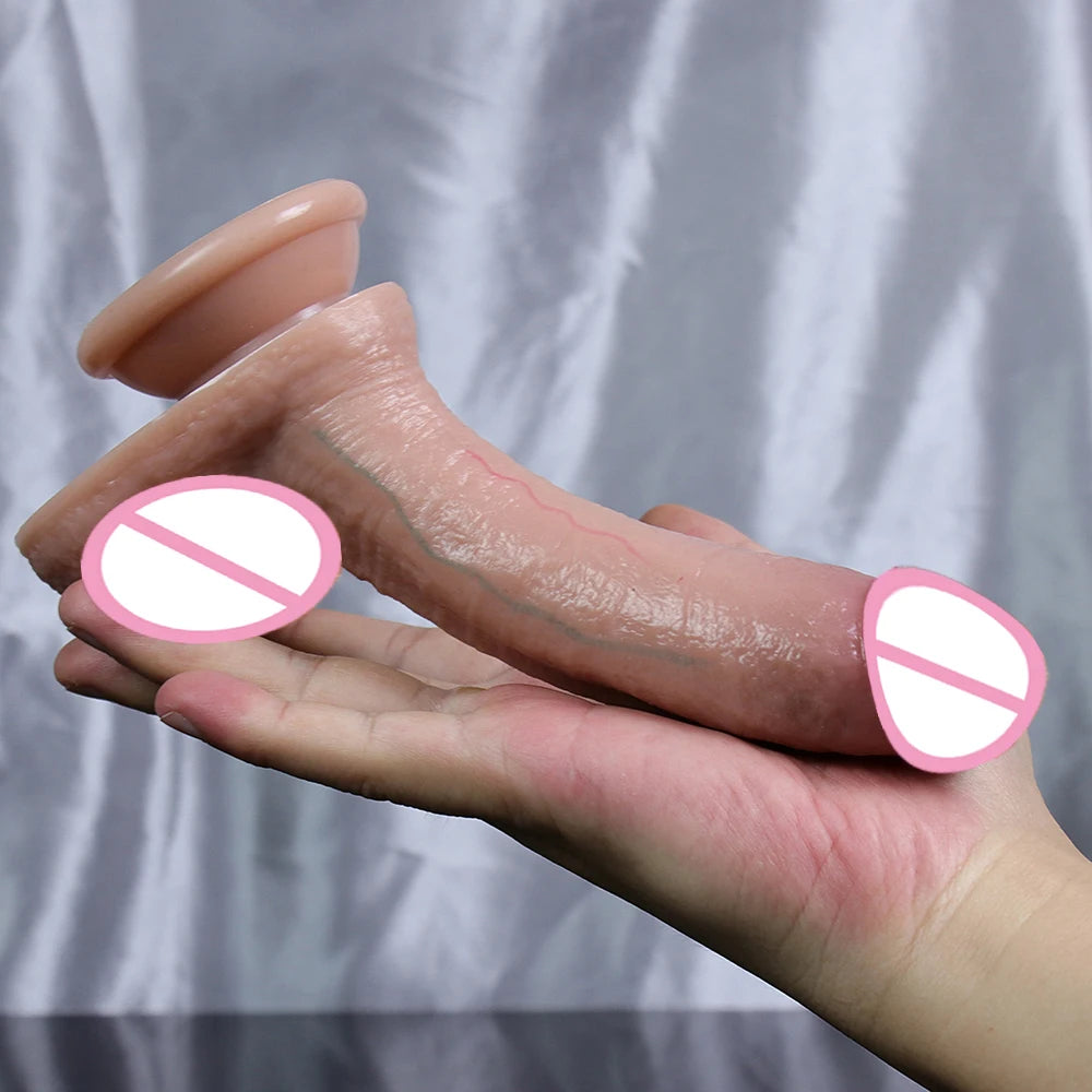 Double Layer Silicone Dildo Soft Realistic Penis Small Adults Butt Plug Suction Cup Anal Sex Toys For Woman Masturbator 18+ Shop
