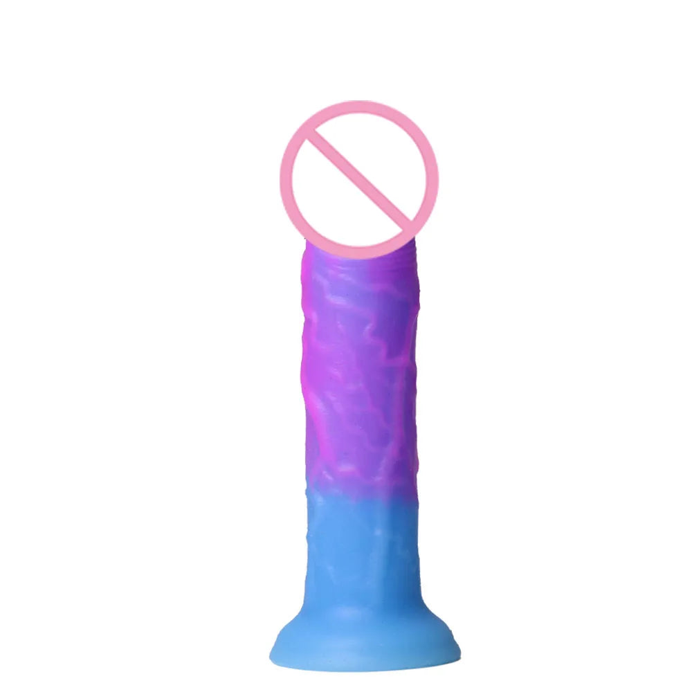 Factory price 5.9 inch realistic silicone dildo with powerful suction cups, hands-free, suitable for novices, women, couples