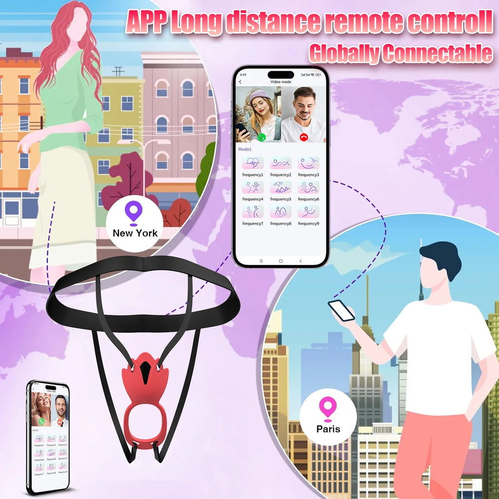 Wearable underwear vibrator, vibrating penile ring, clitoral stimulator, adult sex toy, suitable for couples