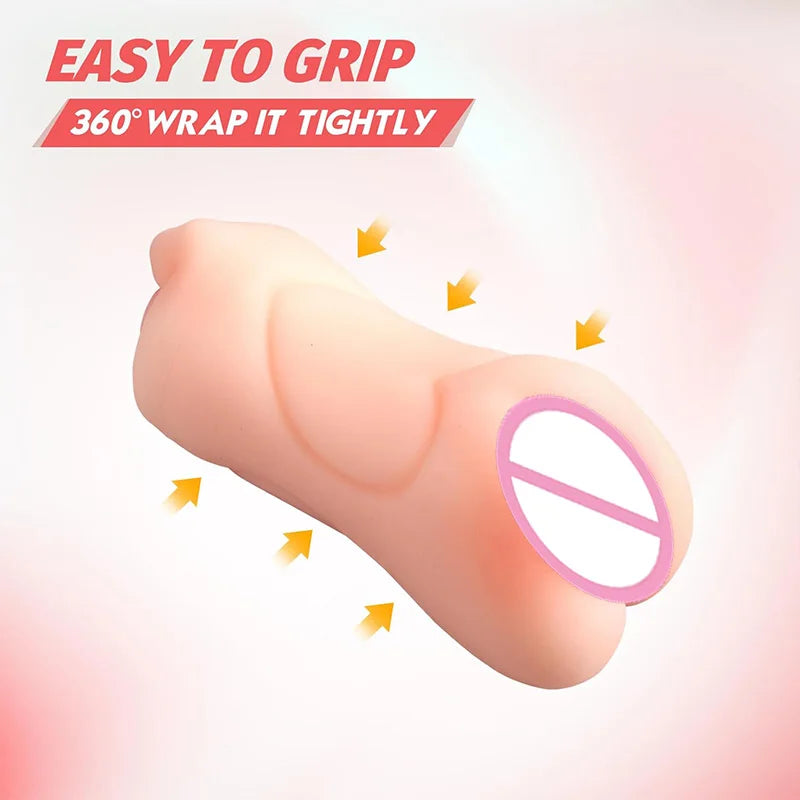 3 in 1 Male Masturbator Pocket Pussy 3D Textured Male Sex Toys with Sexy Mouth Realistic Vaginal and Tight Anus Sex Doll Stroker