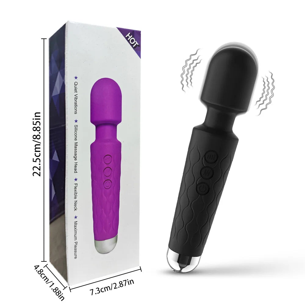 Silicone Powerful AV Vibrator, Female Nipple Clitoris G-spot Stimulation Masturbator, Couples Adult Sexy Sex Toys, Sex Toys 18+