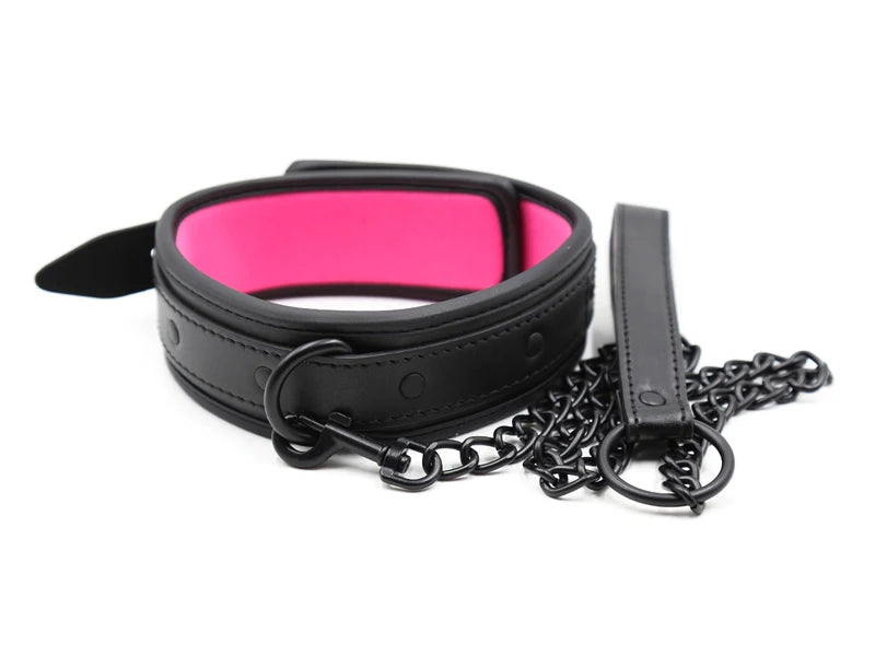 Bdsm Collar Leather Iron Chain Link Bdsm Slave Collars Bondage Collar Bdsm Sex Toys For Women Couples Adults Sexy Toys Sex Shop