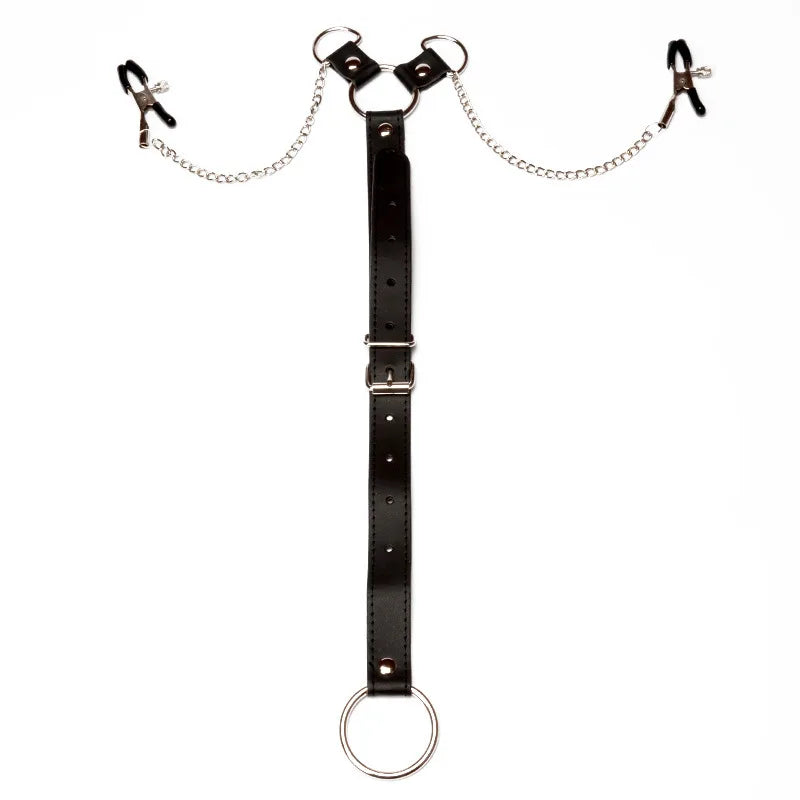 Bdsm Bondage Choker Collar with Nipple Clamp Breast Clip Chain Fetish Slaves Flirt Adult Games Erotic Tools Sex Toys for Couples