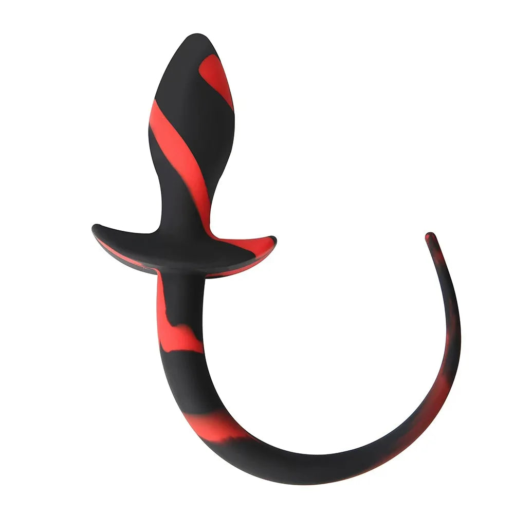 Factory Sales Silicone Dog Tail Luminous Anal Plug Puppy Play Anal Accessories G-Spot Prostate Massage Butt Plug Fetish Sex Toys