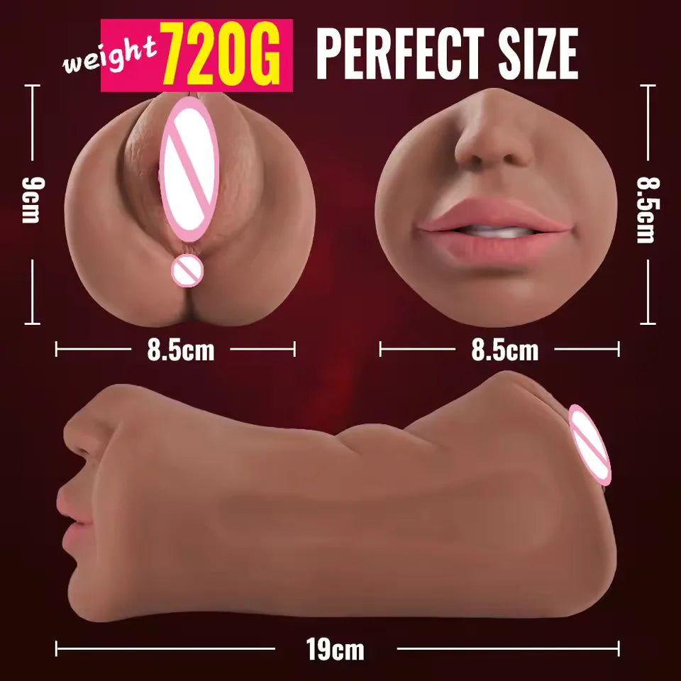3 In 1 Pocket Pussy Real Vagina Male Masturbator Cup Oral Sex Tight Anus Blowjob Textured Masturbation Adult Sex Toy for Men