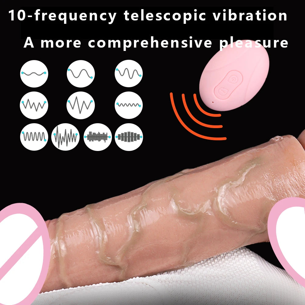 SXXY Lifelike Telescopic Realistic Dildo Suction Cup Silicone Sex Toys For Women Lesbian Gay Vaginal Stimulate Vibration Toy