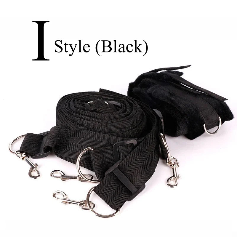 BDSM Bed Strap Bondage Alternative Binding on The Bed with Plush Binding Sex Toys,Flirting Handcuffs Footcuffs,Sm Self Bondage