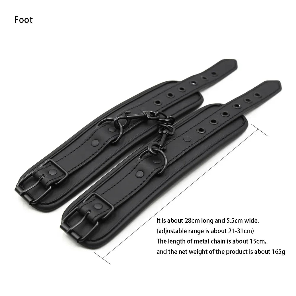 BDSM Sex Handcuffs Restraints Open Leg Ankle Cuffs SM Bondage Harness Bed Bandage Straps Slave Sex Toy Erotic Accessories Kits