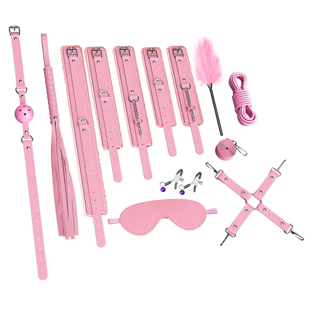 Bdsm Bondage Set Restraint Adult Game Handcuff Neck Collar Wrist Mouth Gag Strap Fetish SM Sex Toys for Woman Couples Product