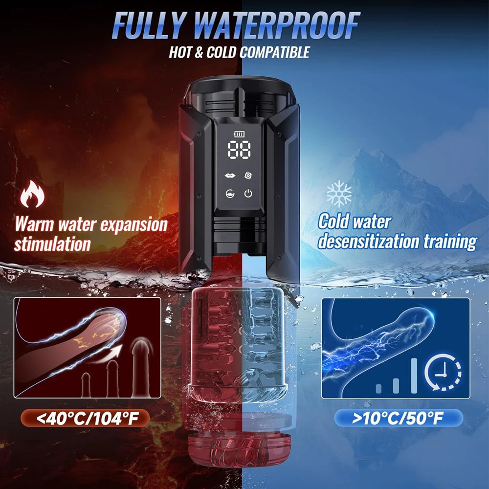 Male Sex Toys for Men with Upgrade 7 Vacuum Pump & 7 Thrusting Rotating Vibrating Sucking Licking LCD Adult Toys Mens Sex Toys